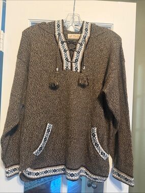 Cozy Brown Textured Knit Pullover Sweater with Tassel Hoodie